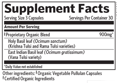 Tulsi - Holy Basil 90 Capsules Organic India Supplement - Conners Clinic